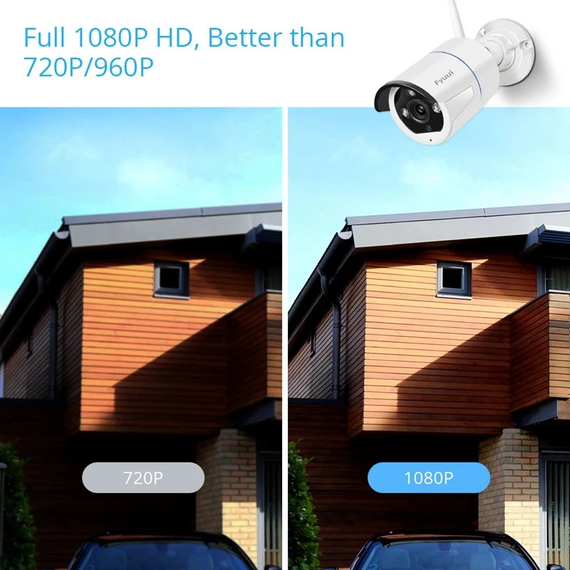 Fyuui 1080P 8CH Беспроводной Wi-Fi видеокамера с Камеры Скрытого видеонаблюдения Системы, H.265+ NVR с 4/8 шт. 2MP пуля Камера 2-М), двусторонняя аудиосвязь, автоматическое соединение