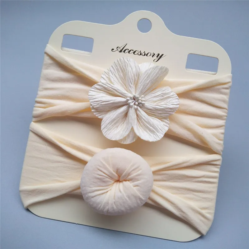 

Children's hair accessories two-piece match core flower baby hair accessories super soft nylon donut baby hair band