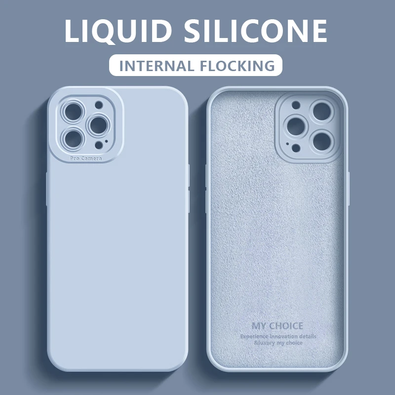 Square Liquid Silicone Case For iPhone 11 12 Pro Max X XR XS 10 7 8 Plus 6 6s SE 2 2020 12 Mini 13 Luxury Slim Matte Soft Cover
