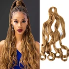 Спиральные косички для вязания крючком, без узлов, полная звезда, свободные волнистые косички, синтетические волосы оптом, черные, коричневые, предварительно растягивающиеся, вьющиеся