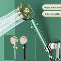 high pressure shower head 360 degree rotation with small fan abs rain spray nozzle for bathroom accessories showerhead handheld