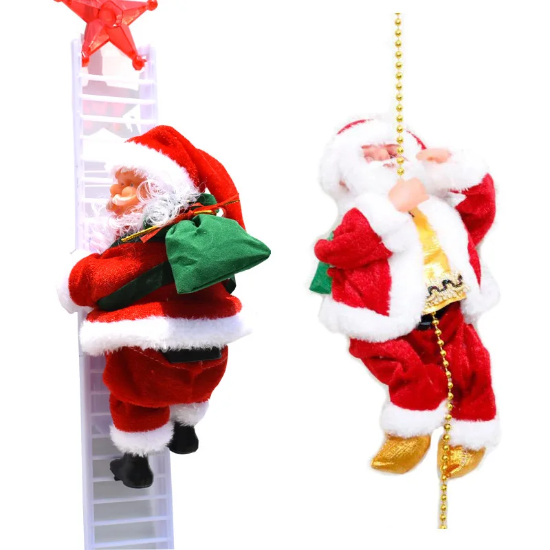 

Santa Claus Doll Climbing Ladder Parachute Somersault Electric Music Children Toy Gifts Christmas Atmosphere Decorations