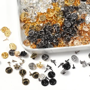 100 комплектов золотистого и серебряного цвета 11,4 мм Базовая брошь-бабочка держатель на заднюю часть металлическая брошь на булавке держатель значка для самостоятельного изготовления ювелирных изделий