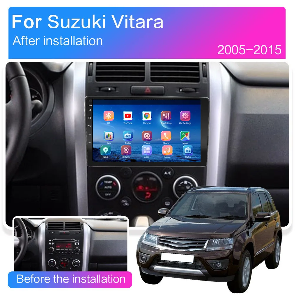 Автомагнитола 2 DIN Android 10 для Suzuki Grand Vitara 3 2006-2015 мультимедийный видеоплеер