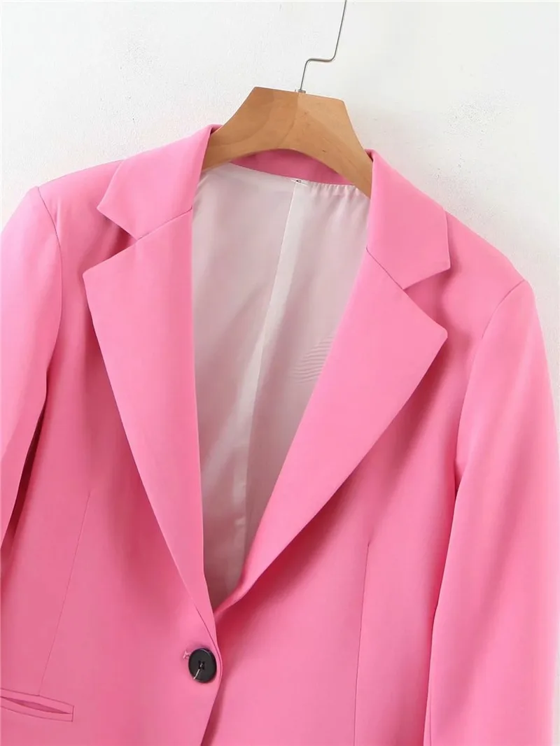 

Mature Women Style Single Button Blazer Suit Solid Colors Mid Length Formal Clothing Casual Commute Fashion Suit 2021 New Coats