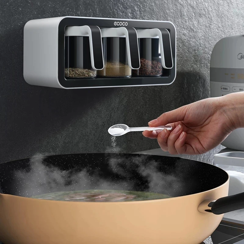 Настенный Органайзер ECOCO для специй шейкер сахарницы и соли кухонные