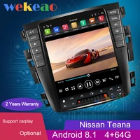 wekeao 10 4 vertical screen tesla style 1 din android 8 1 car radio for nissan teana car dvd player auto gps navigation 4g wifi