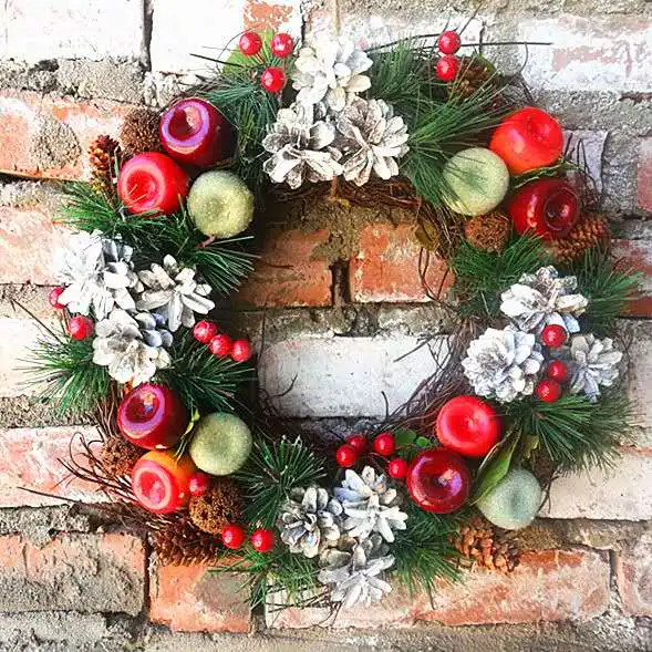 

Autumn Door Wreath Christmas Wreath Handmade DIY Harvest Party Outdoor Dried Wreaths with Grapevine