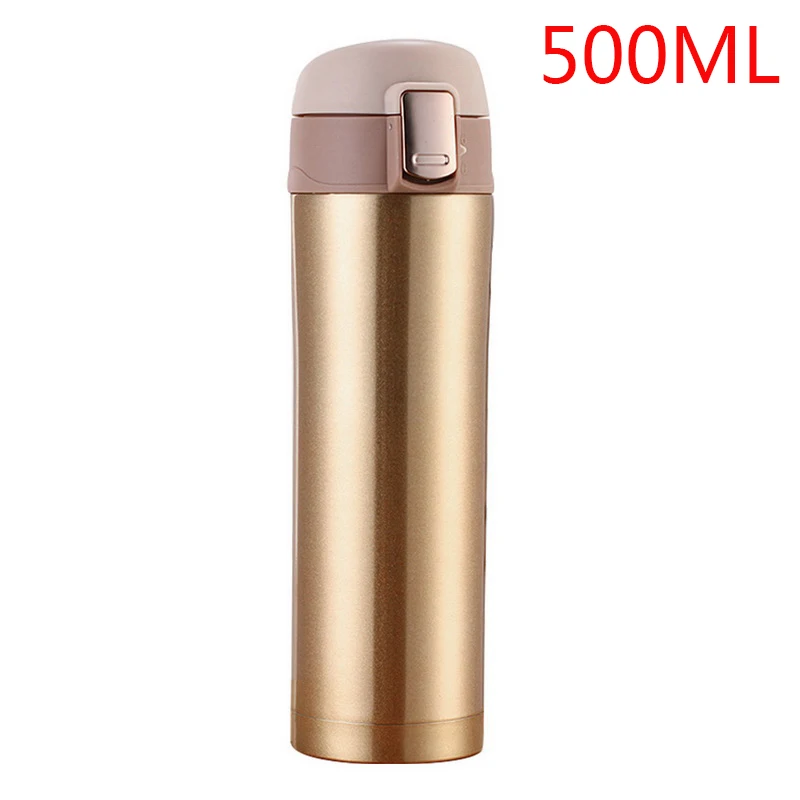 500ML gold Hoomall 350 мл Вакуумный термос из нержавеющей стали, кружка для кофе, чая, молока, портативная дорожная бутылка для напитков, Термокружка для дома и офиса - Цвет: 500ML gold