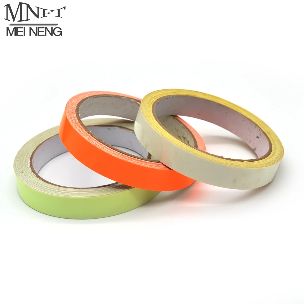 MNFT 5M PET Glow Tape Self-adhesive Sticker Green Orange Blue Luminous Tape Fly Fishing Lure Jig Bait Making Material