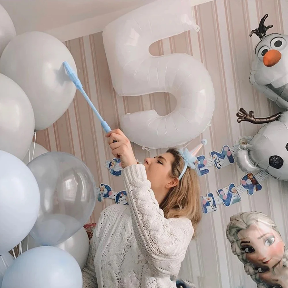 30inch White Number Balloons Inflatable 0 1 2 3 4 5 6 7 8 9 Foil Balloon Children Birthday Party Decoration Baby Shower Supplies |