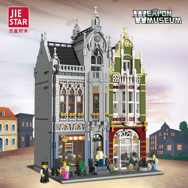 

JIESTAR 89125 MOC Creative Street View Series Weapons Museum Building Blocks 3535Pcs Bricks House Model Toys For Kids Gifts