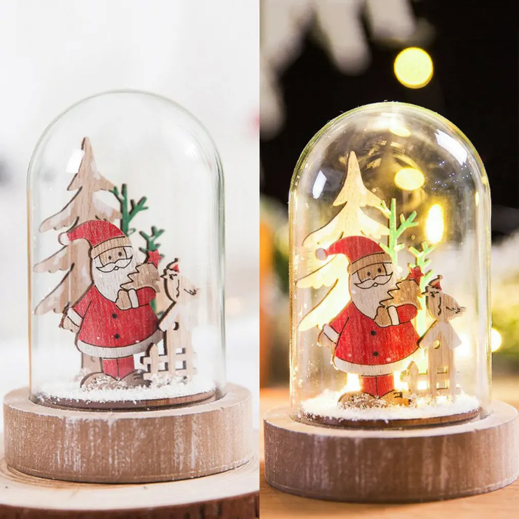 

Christmas Snow Ball Night Light Decorative Ornaments Cover Lighting Reindeer Christmas Tree Festival Ornaments 3D Light Tree