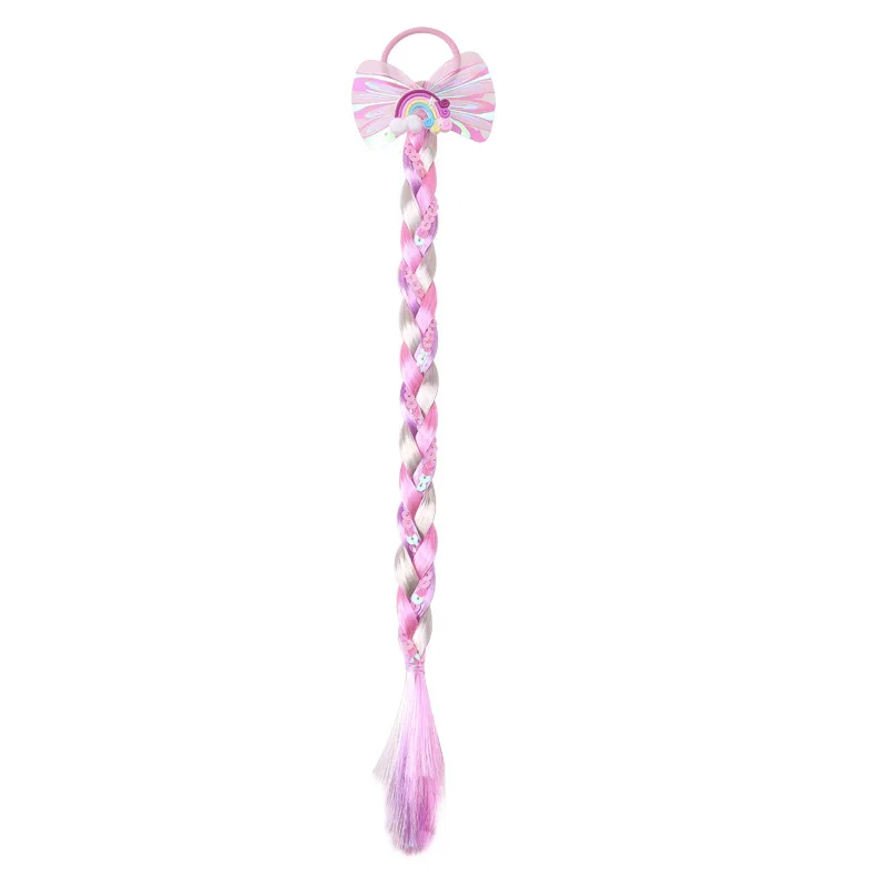 Детский цветной парик плетеная цветная веревка для девочек маленьких принцесса