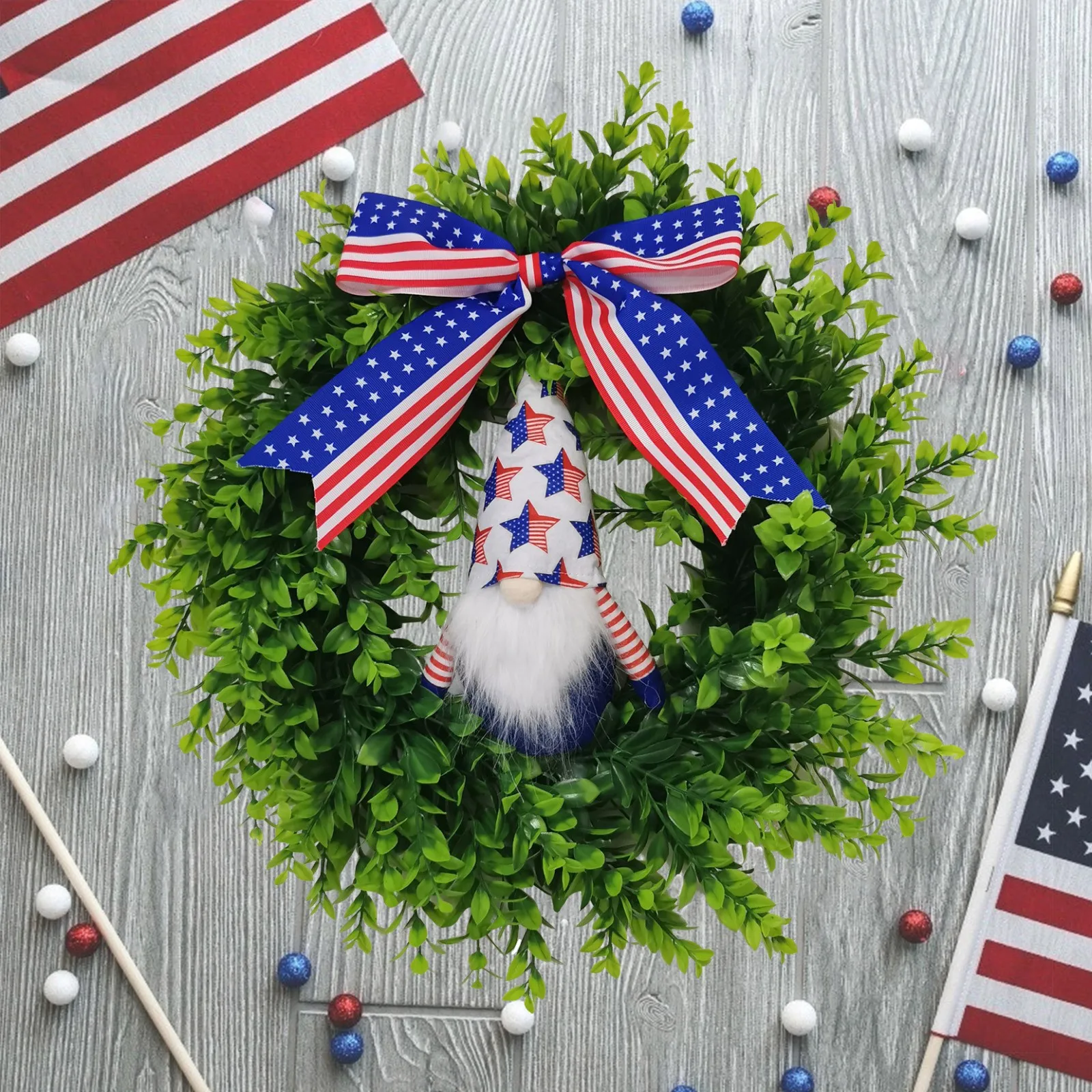 

Patriotic Wreath Front Door Decorations 4th of July Independence Day American Flag Wreath USA Garland Hanging Decor Veterans Day
