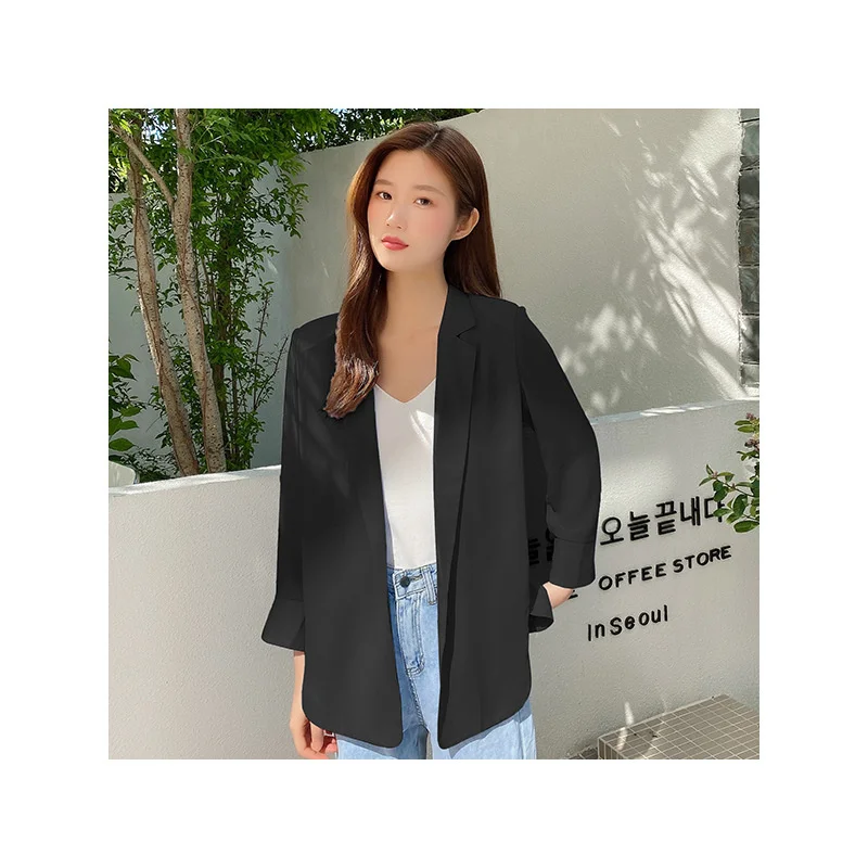 

Women's jacket traf Spring and summer leisure thin Chiffon Blazer women's Fashion Top temperament women's wear plus size