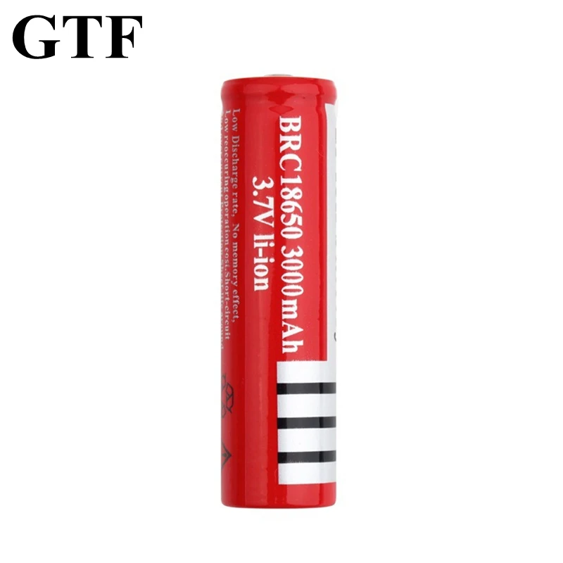 GTF 18650 3.7V 3000mAh Li-ion Battery for flashlight torch headlamp pointed rechargeable Lithium Ion Batteries drop shipping