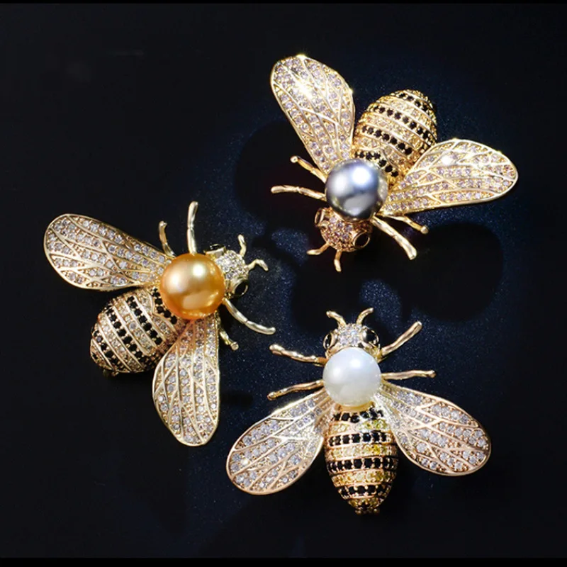 Корейская версия Новинка модные пчелиная жемчужная брошь эмалированный штифт