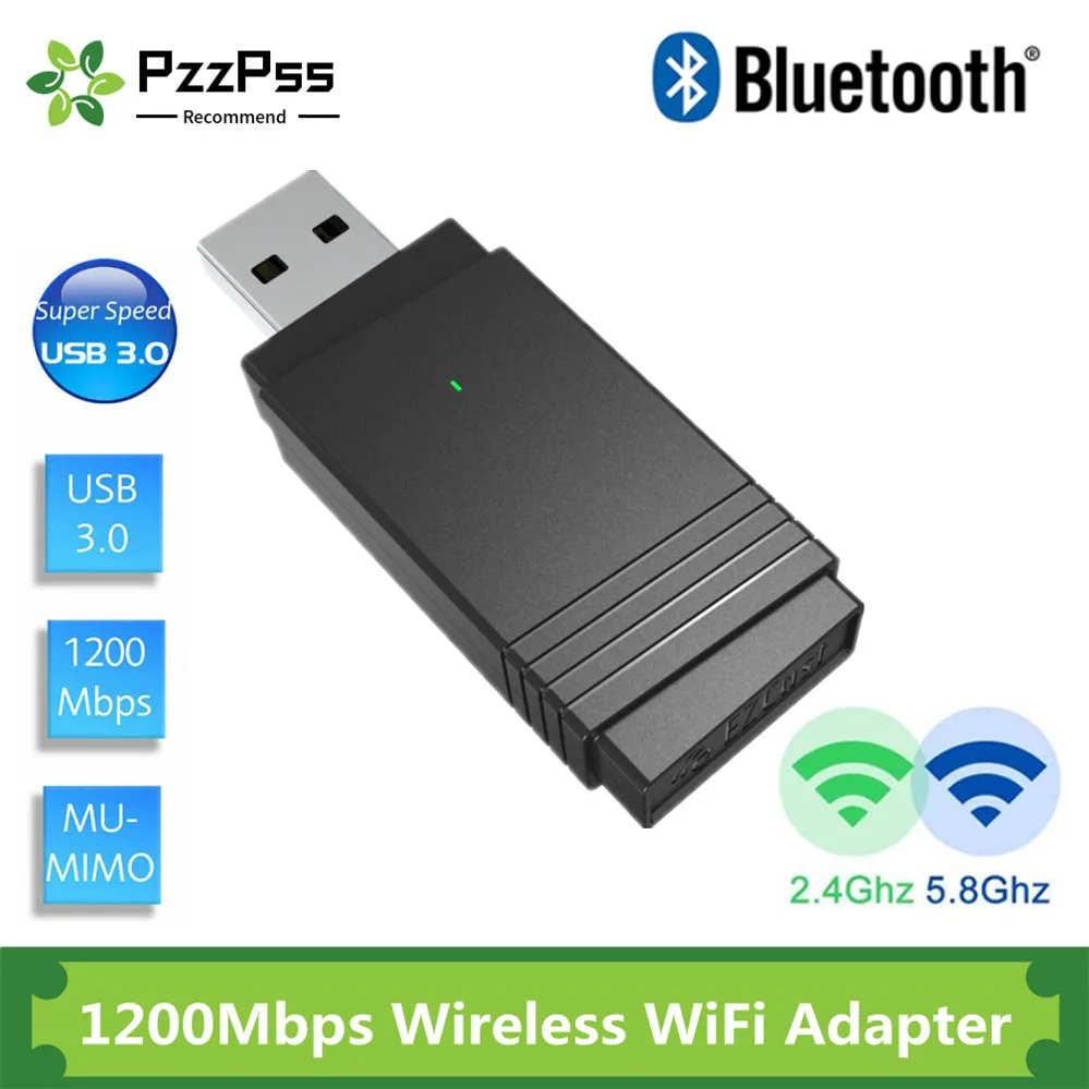

USB 3,0 Wi-Fi адаптер PzzPss, 1200 Мбит/с, 2,4 ГГц/5,8 ГГц