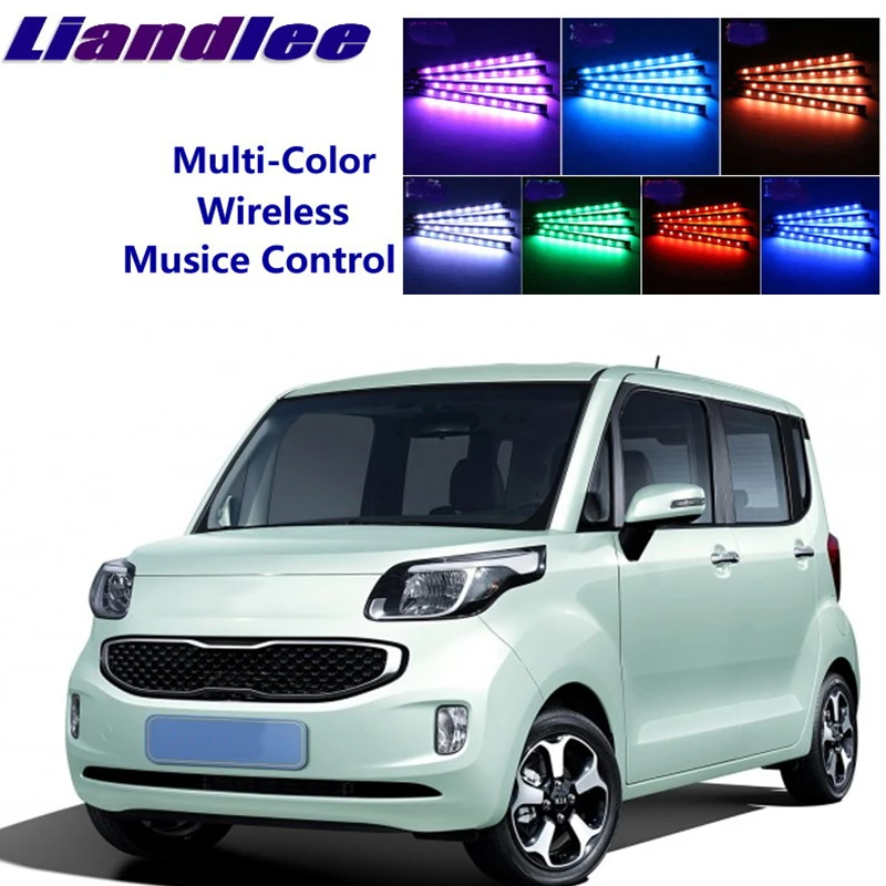 

LiandLee для салона автомобиля KIA Ray нижнее белье FootWell сиденье акцент Музыка Ритм окружающий свет