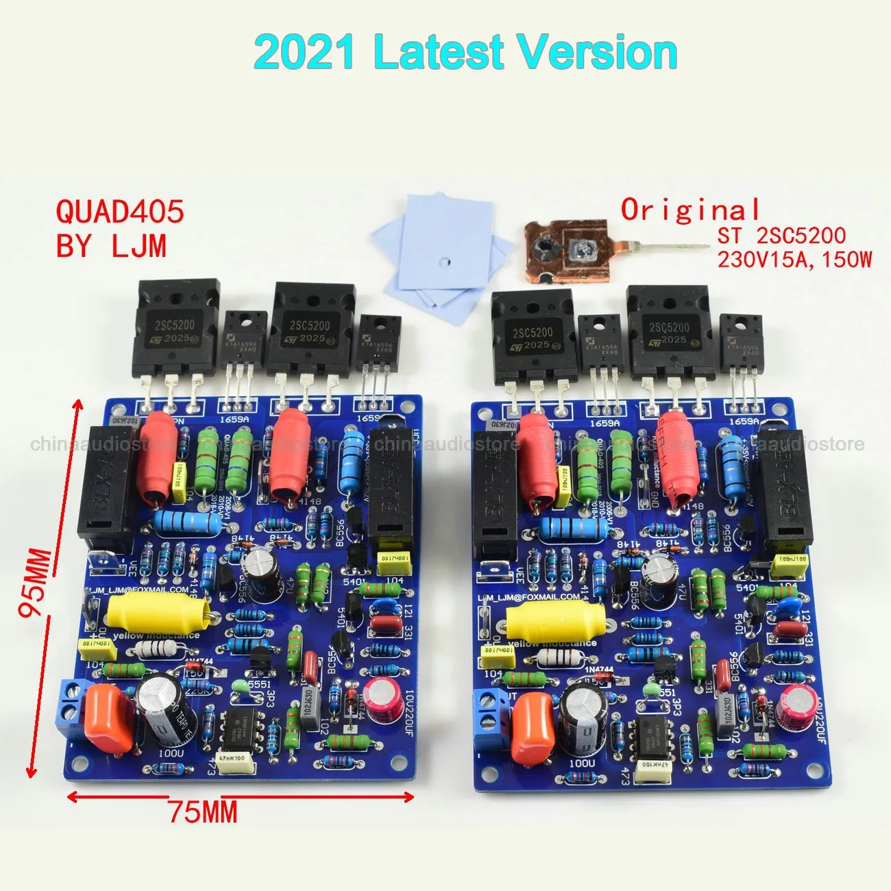 Nobsound® QUAD405 Amplifier 2.0 Channel HiFi Stereo Audio Verstärker-Bausatz DIY Kit HiFi 