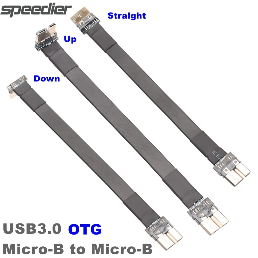 

FPV USB 3,0 Micro-B штекер к Micro B штекер USB 3,0 OTG вверх/вниз угол USB синхронизация данных и зарядка Плоский Кабель Micro-B разъем FPC адаптер