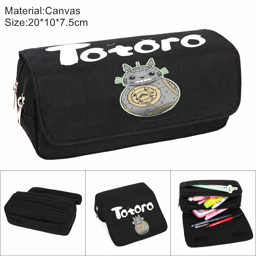 Anime My Neighbor Totoro Pencil Case Zipper Cosmetic Bag Casual Student Penbag Canvas Women Cartoon Makeup Stationery Gift |