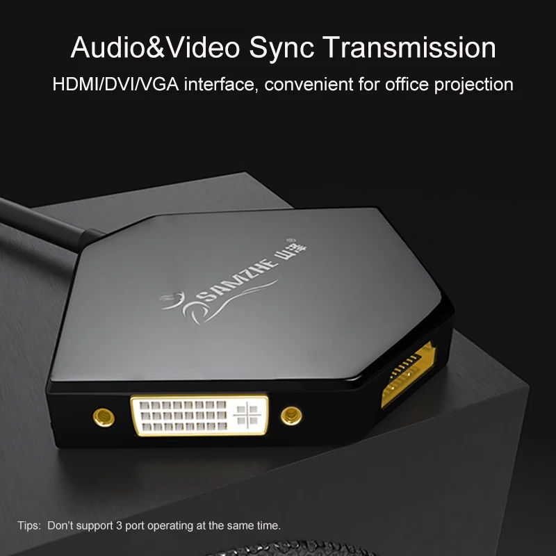 SAMZHE Mini DP к HDMI VGA DVI 1080P кабель адаптер многопортовый для Macbook Macair DELL |