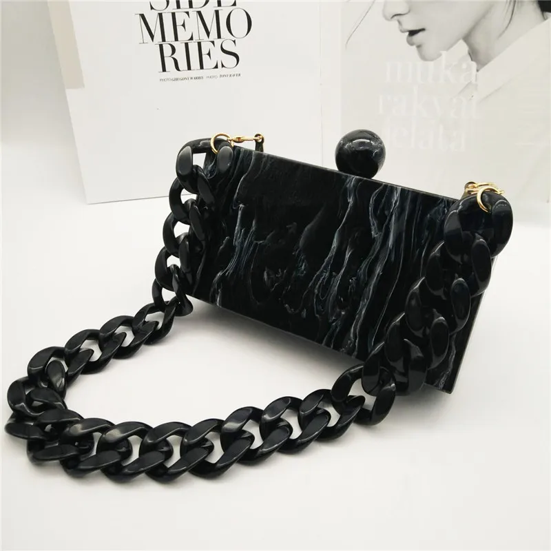 Новый модный мраморный акриловый кошелек женские сумки-мессенджеры черные белые