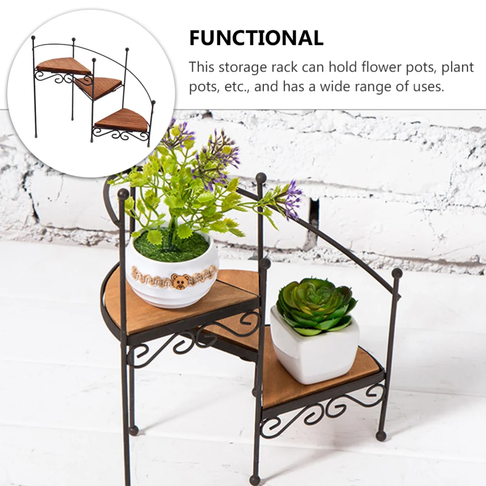 

1pc 3-layer Iron Art Flowerpot Rack Flowerpot Holder Balcony Bonsai Stand