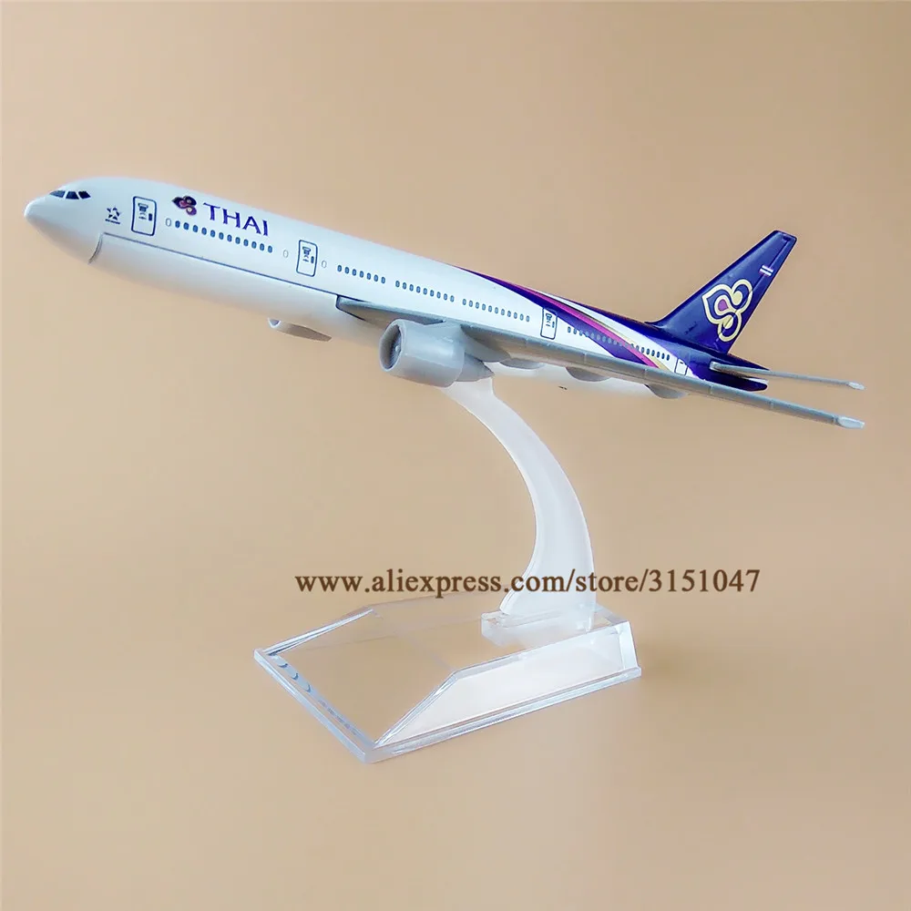 16 см металлическая модель самолета Thailand Air Thai Airlines B777 Boeing 777 Airways с подставкой в