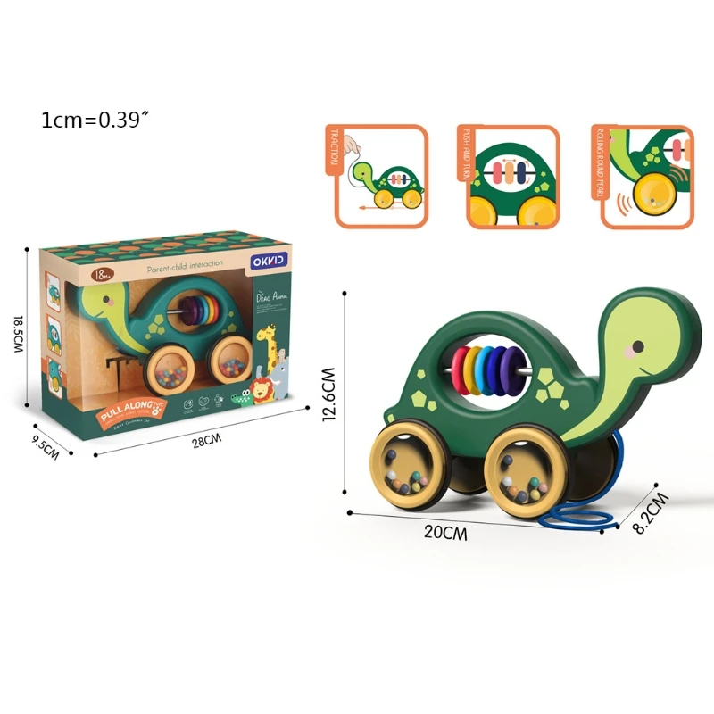 

Детские Мультяшные животные автомобиль Тяговая Веревка игрушки перетащить автомобили погремушки Образовательные Подарки