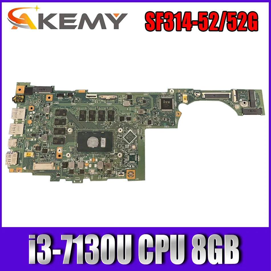 

REV 2.0 NB.GNU11.00A NBGNU1100A for Acer Swift 3 SF314-52G SF314-52 laptop motherboard SR3JY i3-7130U 8G