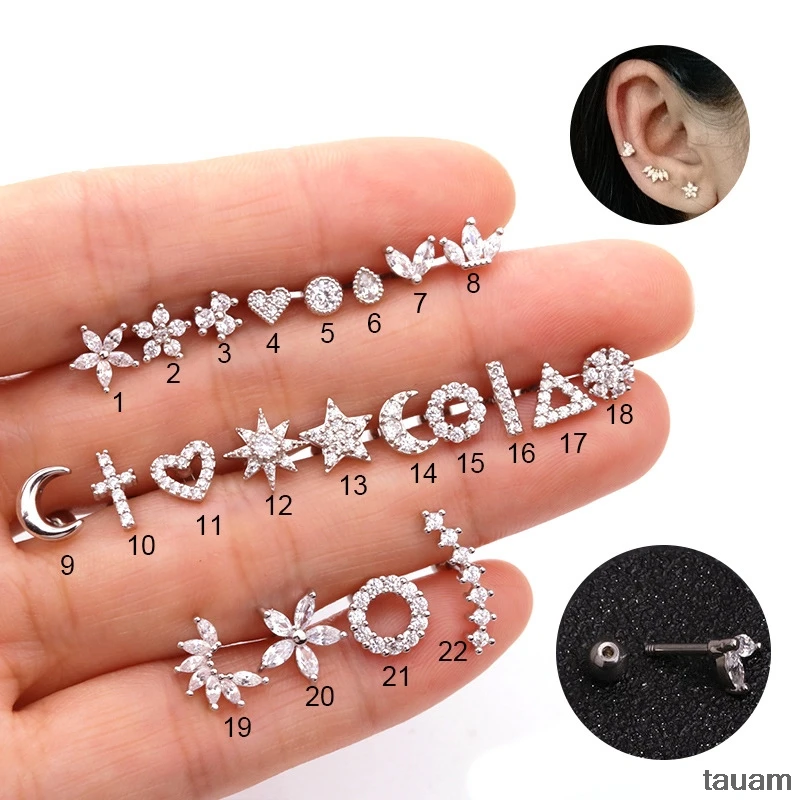 Серьги гвоздики ZA fresh из нержавеющей стали ювелирные украшения для пирсинга в