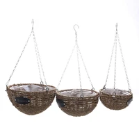 hanging planter flower pots artificial woven basket hanging basin type for outdoor balcony plants home decor