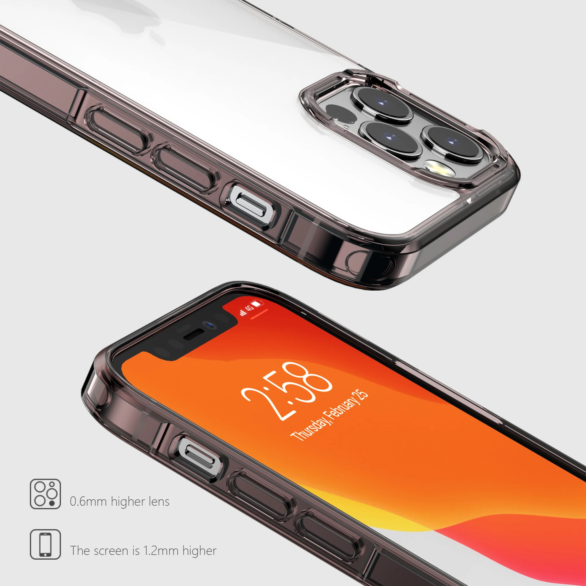 IPAKY для iPhone 12 Case Pro Mini TPU PC кристально чистая подушка безопасности противоударный