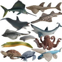 1pc kids soft rubber toys simulation shark marine animal figure collectible toys ocean animal action figures children xmas gifts