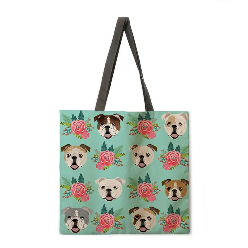 

Cartoon animal leisure tote bag linen bag reusable shopping bag outdoor beach bag leisure tote bag