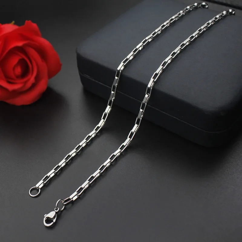 Женское длинное ожерелье из титановой стали 2 мм 5 3 мм|Цепочки| |