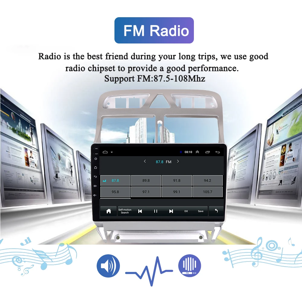 Navivox Android 9,0 " стерео Мультимедиа плеер для peugeot 307 2007 2008 2009 2010 2012 2013 авто радио gps навигации