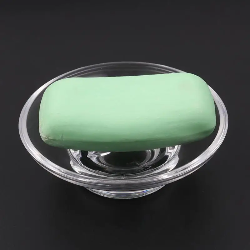 Мыльница круглая стеклянная красивая прозрачная мыльница контейнер органайзер