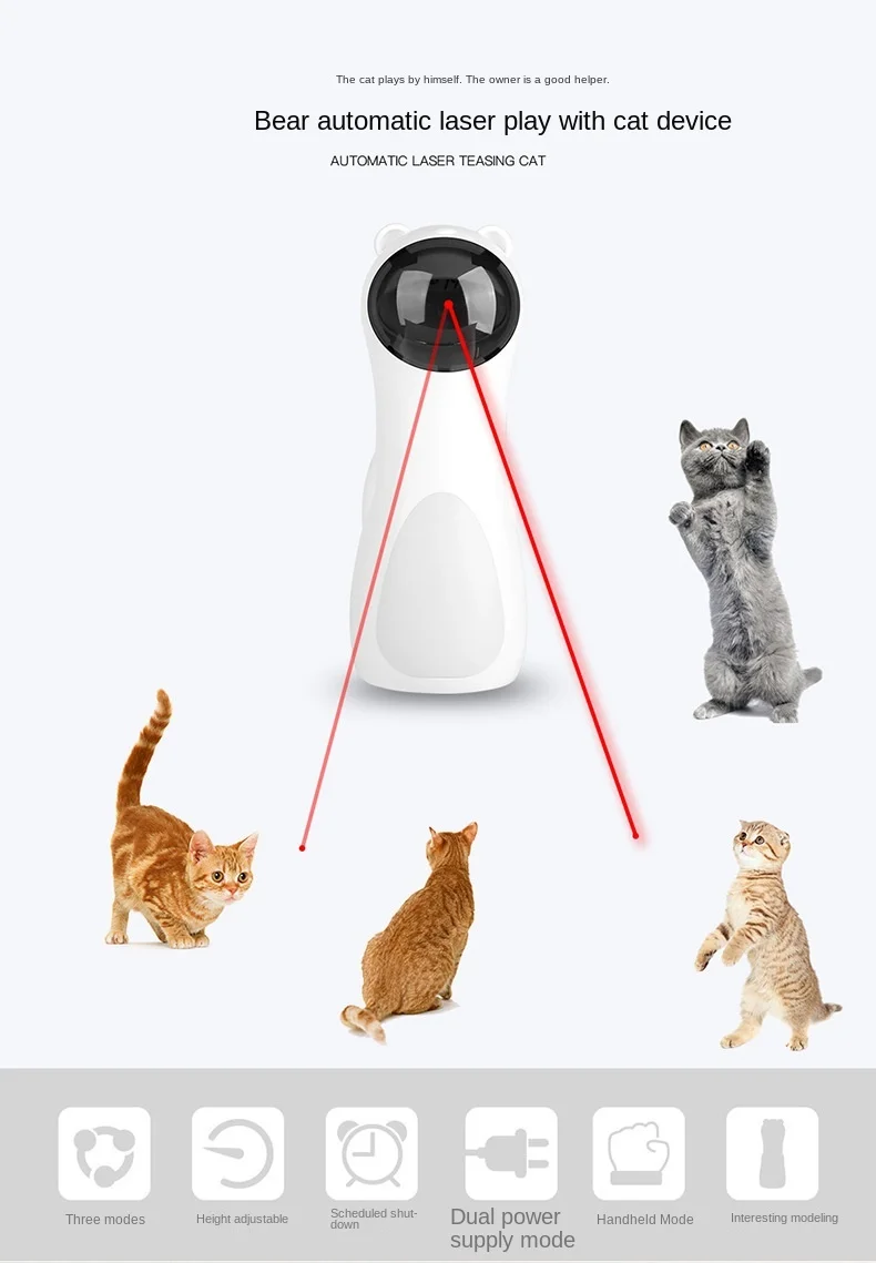 

Automatic timing infrared ray Cat Toys Interactive Smart Teasing Pet LED Laser Funny Handheld Mode Electronic Pet for All Cats