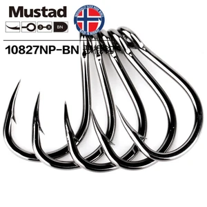 Норвегия, крючки Mustad, 10827, Морской рыболовный крючок для соленой воды, 4X прочный рыболовный крючок, железная доска с зазубринами, крючок, крючок, анзоль