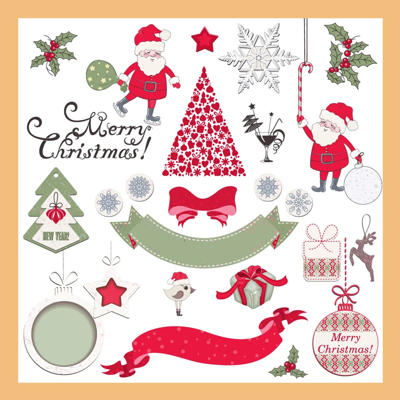 ZATWBS Christmas small elements Clear Stamps For DIY Scrapbooking/Card Making/Album Decorative Rubber Stamp Crafts | Дом и сад