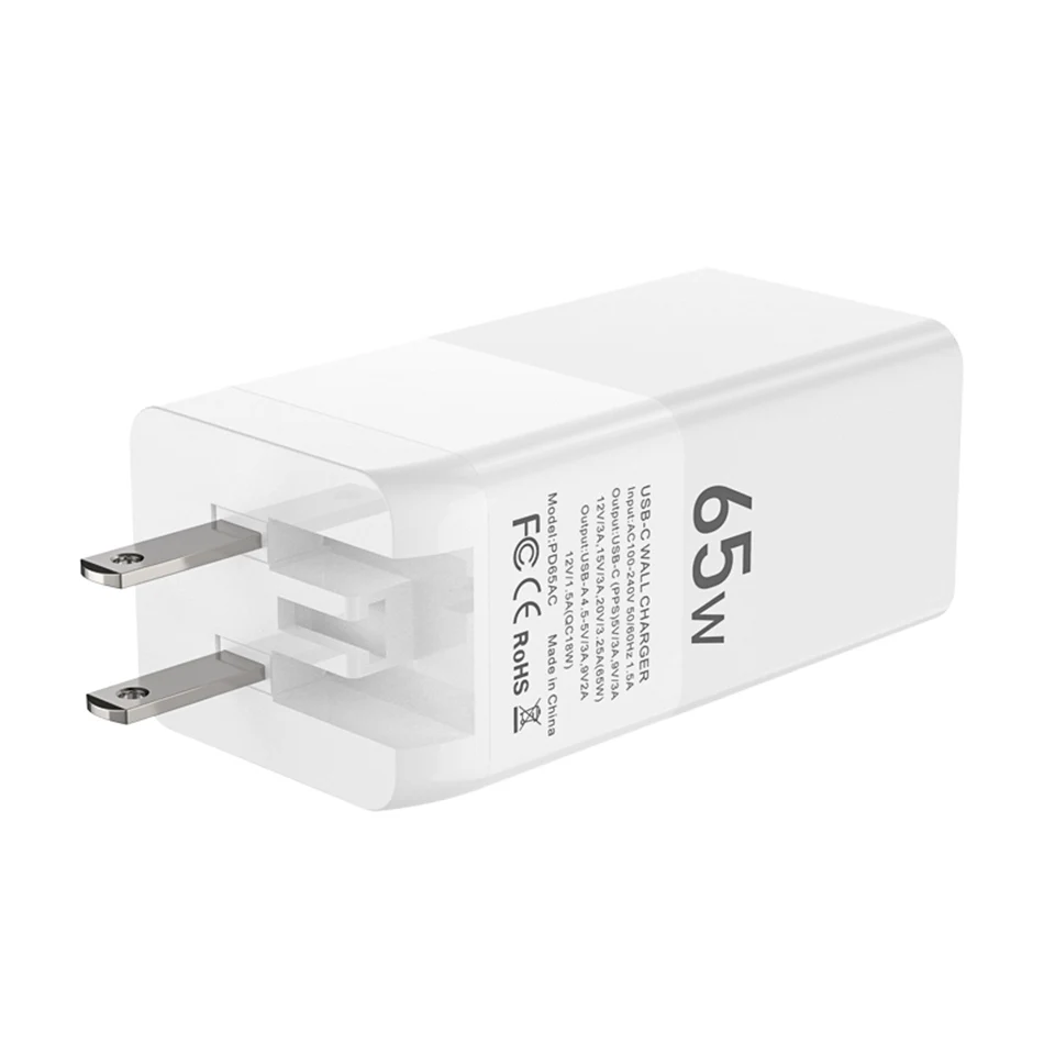 

Зарядное устройство сетевое с 2 портами USB Type-C, 65 Вт, 65 Вт
