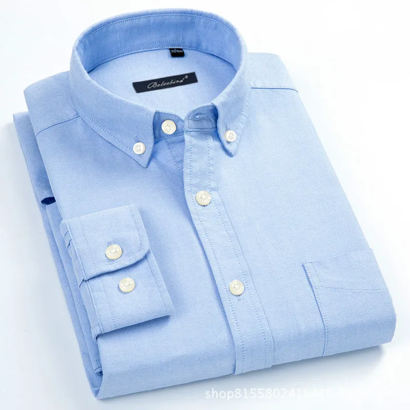 

Solid Color Cotton Oxford Men Long Sleeve Shirt Korean Casual Mens Shirts Casual Slim Fit Camisa Masculina Mens Dress Shirts