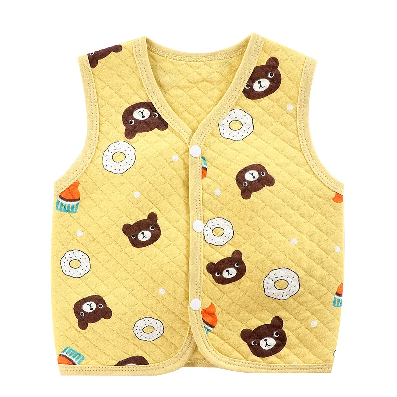 

Baby vest spring and autumn winter warm vest pure cotton boys and girls newborn babies autumn clothes children