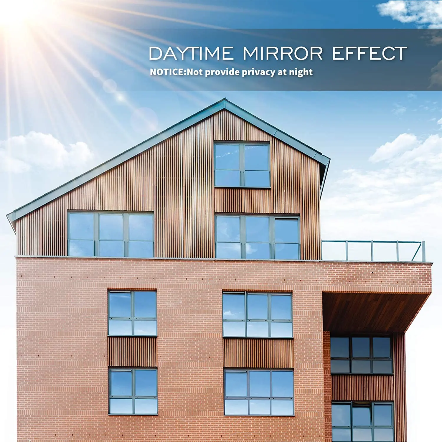 

Window Privacy Film Sun Blocking Mirror Reflective Tint One Way, Heat Control Vinyl Anti UV Window Stickers for Home and Office