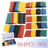 164pcsbox heat shrink tube kit shrinking assorted polyolefin insulation sleeving heat shrink tubing wire cable 8 sizes 21 s