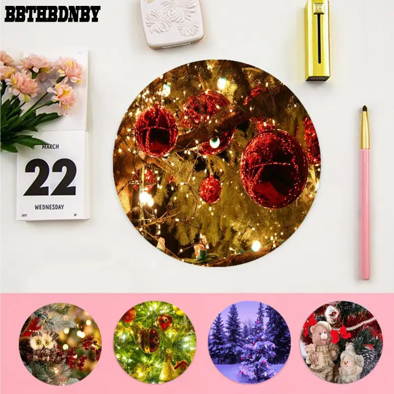 

BBTHBDNBY High Quality Marry Christmas Holiday Tree New Year Rubber Mouse Pad Anti-Slip Laptop PC Mice Pad Mat gaming Mousepad